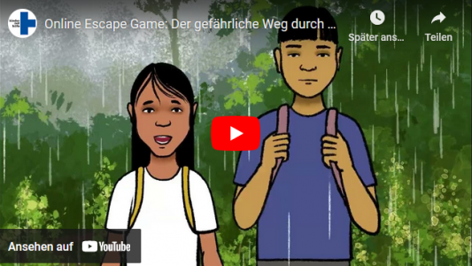 Youtube-Video des Escape Games Der gefährliche Schulweg durch den Dschungel